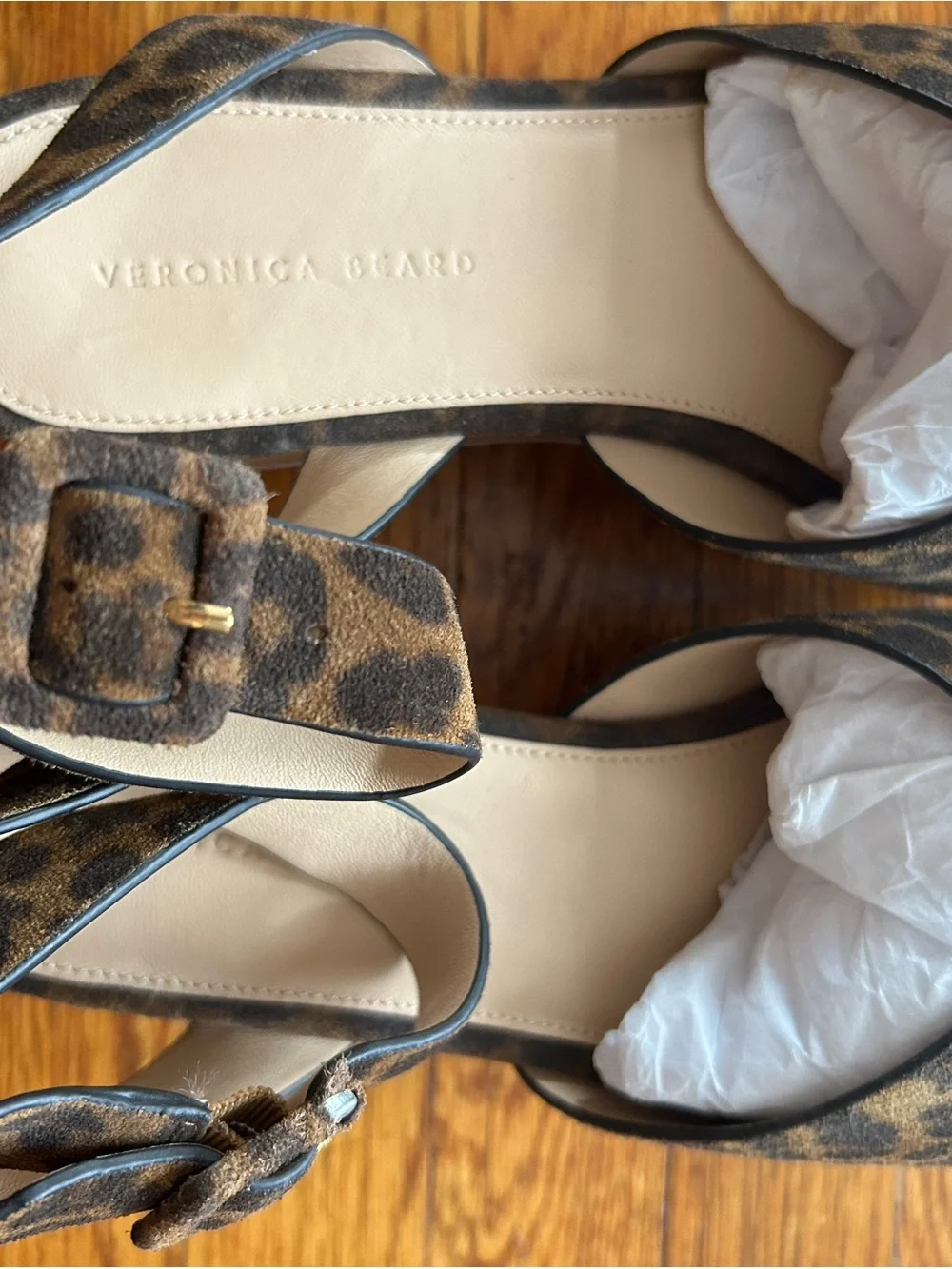 Never Worn! Veronica Beard Leopard-Print Platform Wedge Sandals in Brown